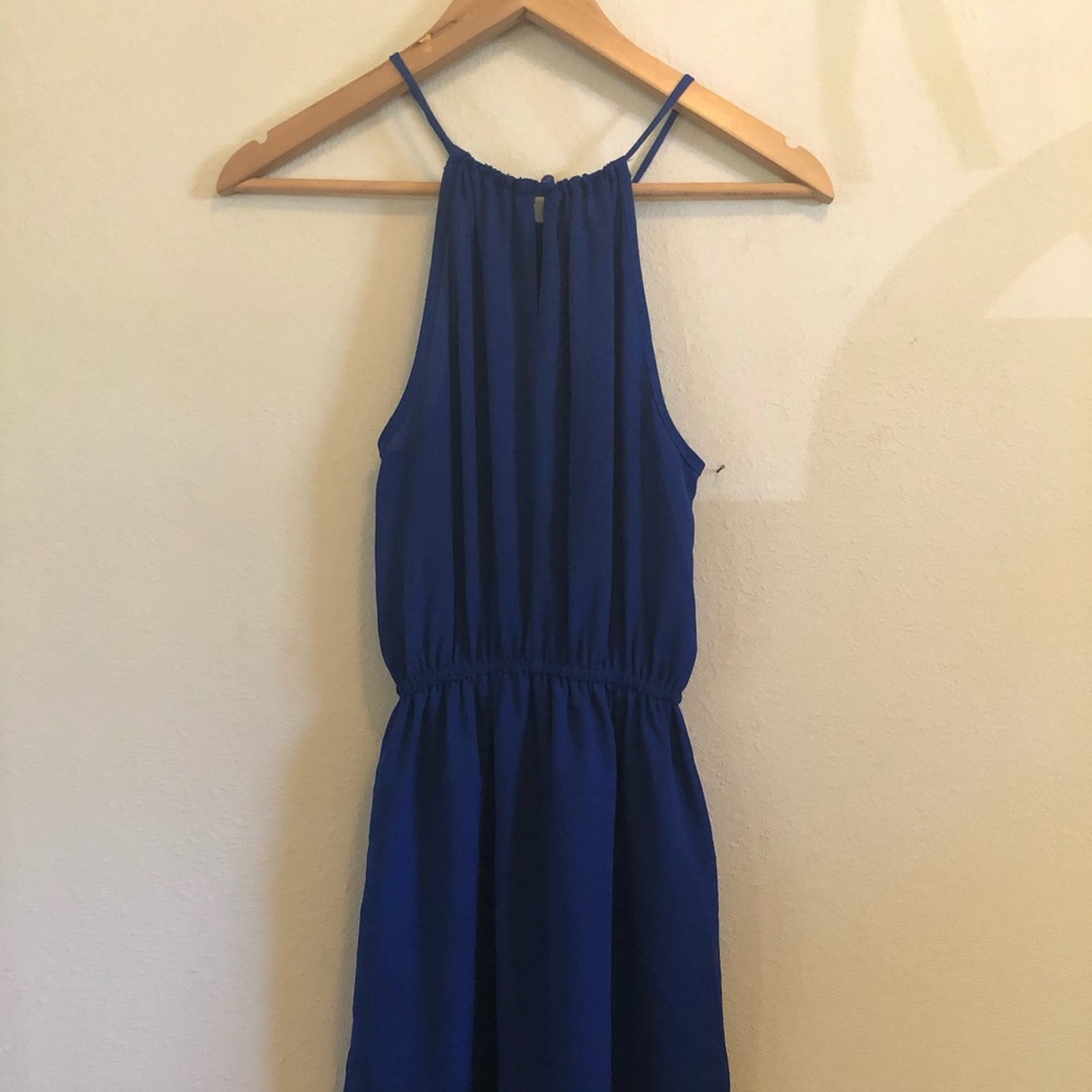 Keyhole Blue Dress